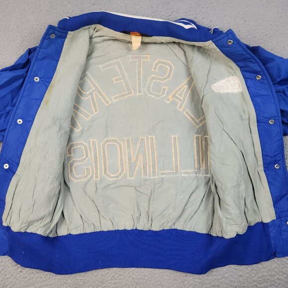 Vtg Eastern Illinois University Satin Bomber Jacket Small Embroidered Lined USA - Picture 7 of 13